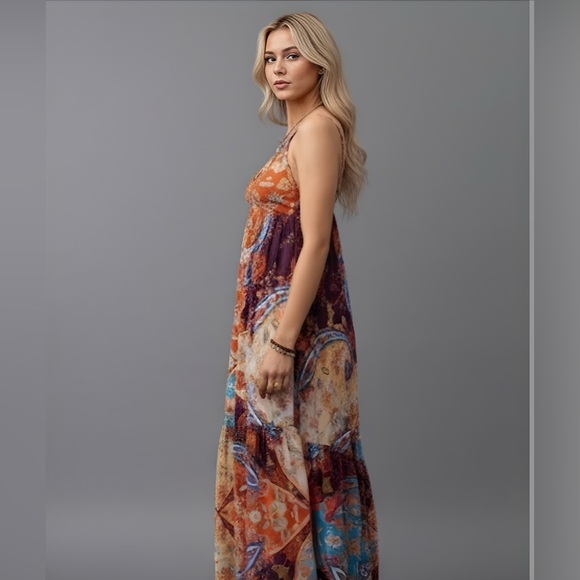 Boho Paisley, Floral Printed Cami Dress - Picture 2 of 8